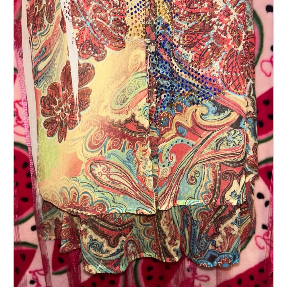 🧡 Y2K Colorful Rhinestone Mini Dress - Picture 4 of 9